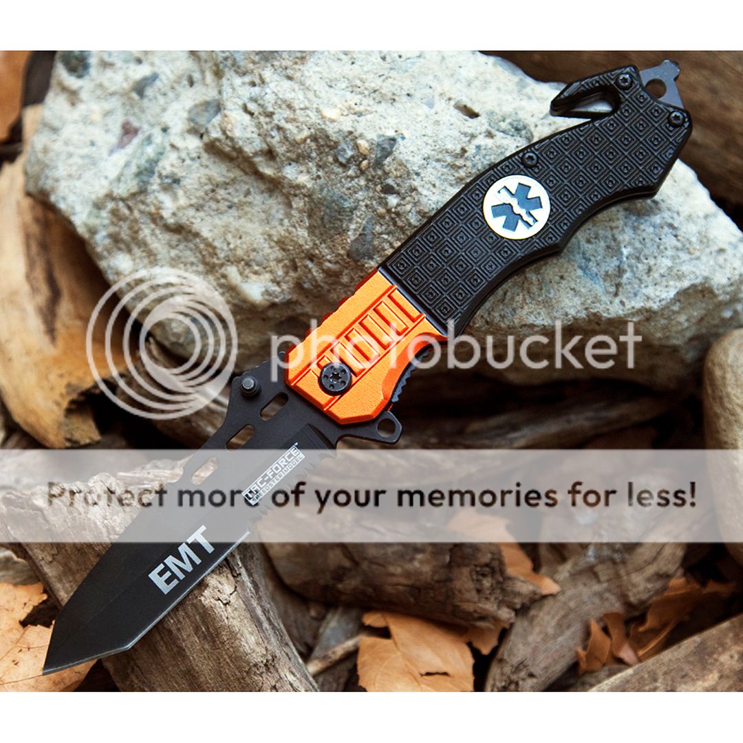 8.5" TAC FORCE EMT RESCUE SPRING ASSISTED TACTICAL POCKET KNIFE Blade